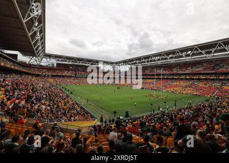 Brisbane, Australien. August 2024. Brisbane, 10. August 2024: Allgemeine Ansicht des Stadions vor dem Spiel zwischen den Wallabies und Springboks in der Rugby-Meisterschaft im Suncorp Stadium Matthew Starling (Promediapix/SPP) Credit: SPP Sport Press Photo. /Alamy Live News Stockfoto