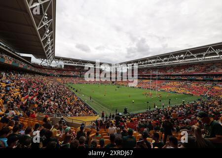 Brisbane, Australien. August 2024. Brisbane, 10. August 2024: Allgemeine Ansicht des Stadions vor dem Spiel zwischen den Wallabies und Springboks in der Rugby-Meisterschaft im Suncorp Stadium Matthew Starling (Promediapix/SPP) Credit: SPP Sport Press Photo. /Alamy Live News Stockfoto