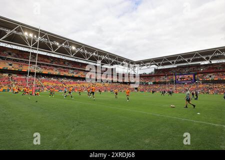 Brisbane, Australien. August 2024. Brisbane, 10. August 2024: Allgemeine Ansicht des Stadions vor dem Spiel zwischen den Wallabies und Springboks in der Rugby-Meisterschaft im Suncorp Stadium Matthew Starling (Promediapix/SPP) Credit: SPP Sport Press Photo. /Alamy Live News Stockfoto