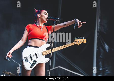 Skanderborg, Dänemark. August 2024. Der amerikanische Sänger und Songwriter Upsahl gibt ein Live-Konzert während des dänischen Musikfestivals SmukFest 2024 in Skanderborg. Quelle: Gonzales Photo/Alamy Live News Stockfoto