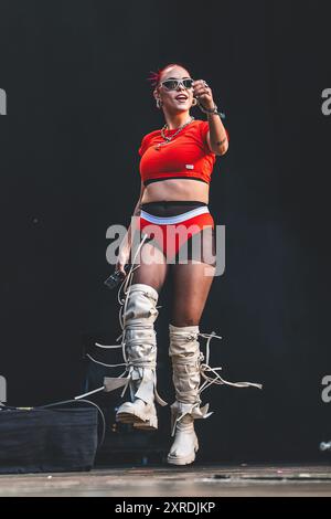 Skanderborg, Dänemark. August 2024. Der amerikanische Sänger und Songwriter Upsahl gibt ein Live-Konzert während des dänischen Musikfestivals SmukFest 2024 in Skanderborg. Quelle: Gonzales Photo/Alamy Live News Stockfoto