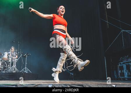 Skanderborg, Dänemark. August 2024. Der amerikanische Sänger und Songwriter Upsahl gibt ein Live-Konzert während des dänischen Musikfestivals SmukFest 2024 in Skanderborg. Quelle: Gonzales Photo/Alamy Live News Stockfoto