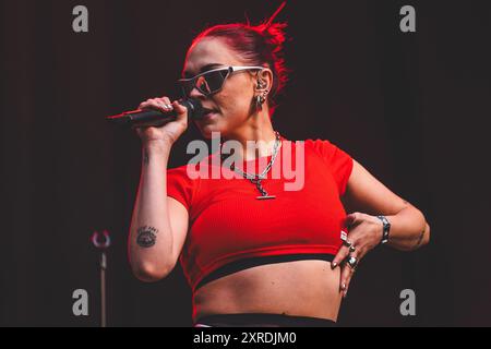 Skanderborg, Dänemark. August 2024. Der amerikanische Sänger und Songwriter Upsahl gibt ein Live-Konzert während des dänischen Musikfestivals SmukFest 2024 in Skanderborg. Quelle: Gonzales Photo/Alamy Live News Stockfoto