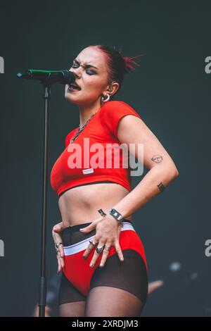 Skanderborg, Dänemark. August 2024. Der amerikanische Sänger und Songwriter Upsahl gibt ein Live-Konzert während des dänischen Musikfestivals SmukFest 2024 in Skanderborg. Quelle: Gonzales Photo/Alamy Live News Stockfoto