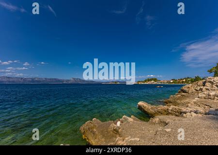 Urlaub in Kroatien Entspannung an der Adria Halbinsel Peljesac Trpanj azurblaues Meer Wasser Stockfoto