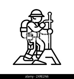 Archäologe-Symbol oder modernes Liniensymbol. Vektorgrafik und Ikonendesign mit auffälligen Konturen. Schwarzes und weißes Pixel Perfect minimalistisches Symbol isoliert Stock Vektor