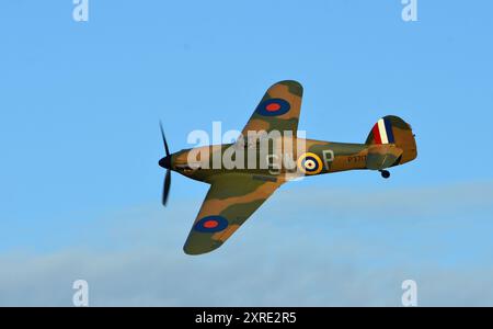 Hawker Hurricane Mark 1 (seriell P3717) Flugzeuge des 2. Weltkrieges im Flug Stockfoto