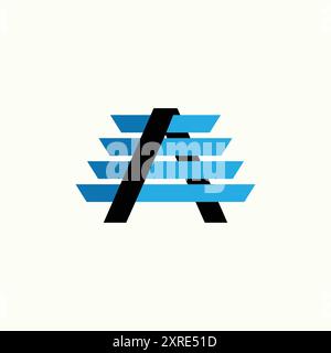 Kreatives Logo in Schwarz und Blau mit Einem Buchstaben Stock Vektor