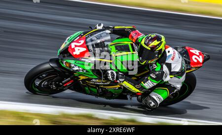 Oschersleben, Deutschland, Juni 09, 2019: Kawasaki ZX10R von BMRT 3D MACCIO RACING konkurrieren zu FIM Endurance World Championship in der Motorsport Arena Stockfoto