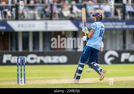 Harry Moore schlägt für Derbyshire in einem One Day Cup-Spiel zwischen Derbyshire und Kent Spitfires Stockfoto