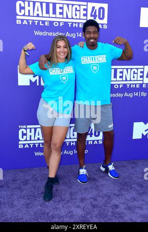 Tori Deal und Leroy Garrett bei der 40. Staffel der MTV-Reality-Wettbewerbsserie The Challenge 40: Battle of the Eras im Los Angeles Memorial Coliseum. Los Angeles, 09.08.2024 Stockfoto