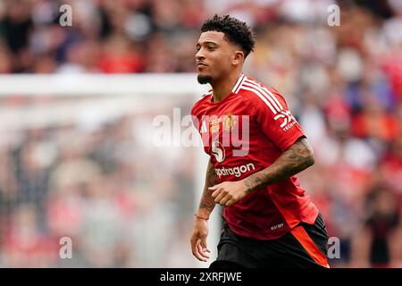 Jadon Sancho von Manchester United während des FA Community Shield Spiels im Wembley Stadium, London. Bilddatum: Samstag, 10. August 2024. Stockfoto