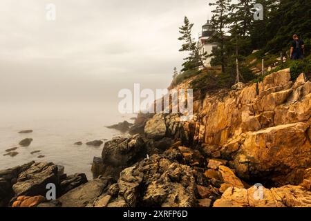 Bass Harbor Mit Blick Auf Den Golf Von Maine Stockfoto