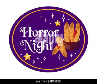 Genießen Sie aufregende Schüttelfrost mit gruseligen Snacks für Ihre unvergessliche Halloween-Horror-Nacht-Feier Stock Vektor