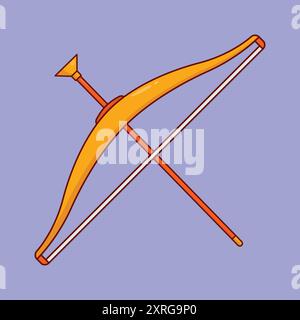 Bogen und Pfeil Spielzeug Symbol Vektor, Plastikbogen und Pfeil Illustration. Spielzeug Bogenschießen Vektor Stock Vektor