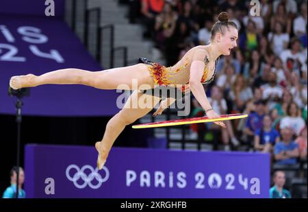 PARIS, FRANKREICH - 09. AUGUST: Margarita Kolosov vom Team Germany tritt am 14. Tag der Olympischen Spiele 2024 in Paris am 9. August 2024 in der Porte de La Chapelle Arena an. © diebilderwelt / Alamy Stock Stockfoto