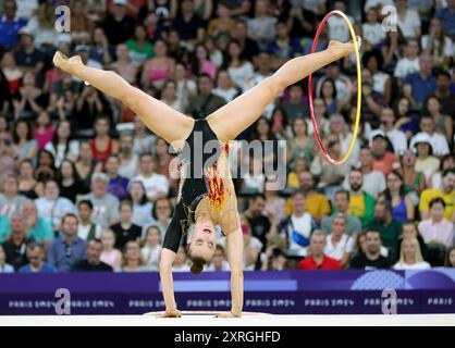 PARIS, FRANKREICH - 09. AUGUST: Margarita Kolosov vom Team Germany tritt am 14. Tag der Olympischen Spiele 2024 in Paris am 9. August 2024 in der Porte de La Chapelle Arena an. © diebilderwelt / Alamy Stock Stockfoto