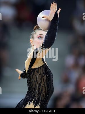 PARIS, FRANKREICH - 09. AUGUST: Margarita Kolosov vom Team Germany tritt am 14. Tag der Olympischen Spiele 2024 in Paris am 9. August 2024 in der Porte de La Chapelle Arena an. © diebilderwelt / Alamy Stock Stockfoto