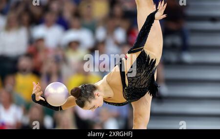 PARIS, FRANKREICH - 09. AUGUST: Margarita Kolosov vom Team Germany tritt am 14. Tag der Olympischen Spiele 2024 in Paris am 9. August 2024 in der Porte de La Chapelle Arena an. © diebilderwelt / Alamy Stock Stockfoto