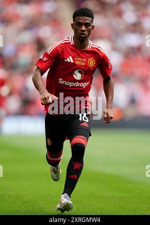 Amad Diallo von Manchester United während des FA Community Shield Spiels im Wembley Stadium, London. Bilddatum: Samstag, 10. August 2024. Stockfoto