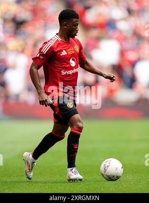 Amad Diallo von Manchester United während des FA Community Shield Spiels im Wembley Stadium, London. Bilddatum: Samstag, 10. August 2024. Stockfoto