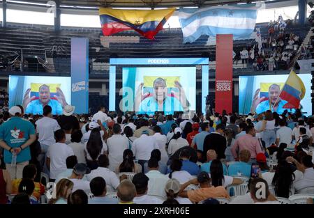 GYE CONVENTION RC Guayaquil, Samstag, 10. August 2024, im geschlossenen kolosseum Voltaire Paladines Polo, hielt die Militanz der Bürgerrevolution Bewegung RC5 ihre nationale Versammlung ab, wo sie offiziell ihre Binomialität für die nächsten Wahlen bekanntgaben Fotos CÃ sar Munoz API Guayaquil Guayaquil Guayas Ecuador POL GYE CONVENCIONRC cbb9f6f8d8780babec1ca4784dd03bc1 Copyright: xCÃ sarxMunozx Stockfoto