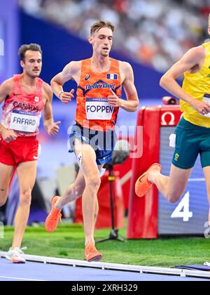 Paris, Frankreich. August 2024. PARIS, FRANKREICH - 10. AUGUST: Mike Foppen aus den Niederlanden tritt 2024 am 10. August 2024 im Stade de France in Paris im 5000-m-Finale der Männer an. (Foto von Andy Astfalck/BSR Agency) Credit: BSR Agency/Alamy Live News Stockfoto