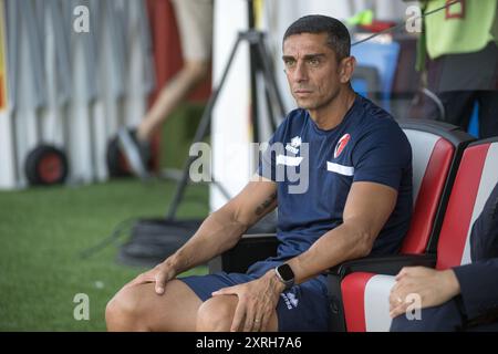 Moreno Longo - Head Coach SSC Bari Cremonese - Bari - Coppa Italia Frecciarossa 10. august 2024 während des US Cremonese vs SS Bari, italienisches Fußball-Spiel Coppa Italia in Cremona, Italien, 10. August 2024 Stockfoto