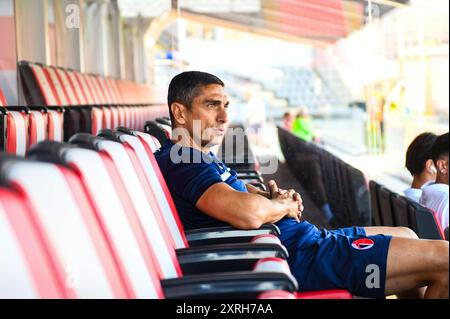 Moreno Longo - Head Coach SSC Bari Cremonese - Bari - Coppa Italia Frecciarossa 10. august 2024 während des US Cremonese vs SS Bari, italienisches Fußball-Spiel Coppa Italia in Cremona, Italien, 10. August 2024 Stockfoto