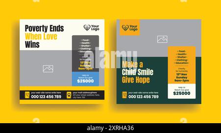 Vorlage für Social-Media-Beiträge der gemeinnützigen Stiftung Stock Vektor