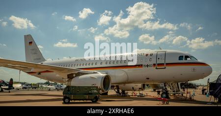 Deutsche Luftwaffe, Airbus, A319OH VIP-Transport auf statischer Anzeige bei der Royal International Air Tattoo Stockfoto