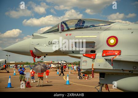 Qatar Emiri Air Force, (BAE Sytems, Warton) Eurofighter/Taifun auf dem statischen Display des Royal International Air Tattoo Stockfoto