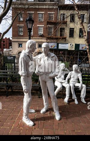 George Segals Gay Liberation Monument Statuen im Christopher Park in Greenwich Village, New York City, New York, USA Stockfoto