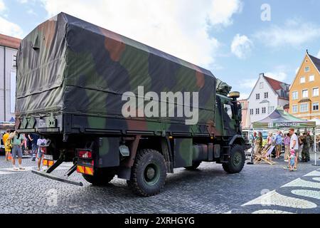 Augsburg, Bayern, Deutschland - 10. August 2024: Militärfahrzeug der Bundeswehr während des Augsburger Sicherheitstags *** Militärfahrzeug der Bundeswehr während des Augsburger Sicherheitstags Stockfoto