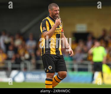 Boston, Großbritannien, 10. August 2024. Michael Bostwick von Boston United, während Boston United gegen Rochdale Vanarama National League, Jakemans Community Stadium Stockfoto