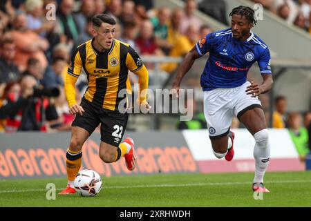 Boston, Vereinigtes Königreich, 10. August 2024.Frankie Maguire von Boston United, während der Boston United vs Rochdale Vanarama National League, Jakemans Community Stadium, Stockfoto