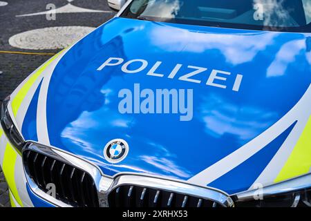 Augsburg, Bayern, Deutschland - 10. August 2024: Ein Streifenwagen der Bayerischen Polizei in Augsburg *** ein Streifenwagen der bayerischen Polizei in Augsburg Stockfoto