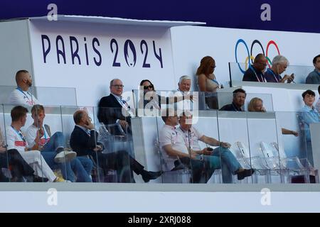 SAS le Prince Albert II. De Monaco, Leichtathletik während der Olympischen Spiele Paris 2024 am 10. August 2024 im State de France in Saint Denis, Frankreich - Foto Gregory Lenormand/DPPI Media/Panorama Credit: DPPI Media/Alamy Live News Stockfoto