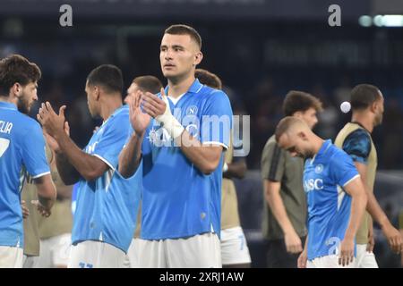 Neapel, Italien. August 2024. Während des italienischen Fußballpokals Freccia Rossa zwischen SSC Napoli und Modena FC im Diego Armando Maradona Stadium Credit: Independent Photo Agency Srl/Alamy Live News Stockfoto