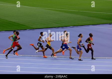 WANYONYI Emmanuel von Kenia, TUAL Gabriel von Frankreich, Athletics Men's 800m Final während der Olympischen Spiele Paris 2024 am 10. August 2024 im State de France in Saint Denis, Frankreich - Foto Gregory Lenormand/DPPI Media/Panorama Credit: DPPI Media/Alamy Live News Stockfoto