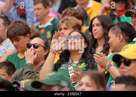 Brisbane, Australien. August 2024. Brisbane, 10. August 2024: Fans Südafrikas werden im Stadion vor dem Spiel zwischen den Wallabies und Springboks in der Rugby Championship im Suncorp Stadium gesehen Matthew Starling (Promediapix/SPP) Credit: SPP Sport Press Photo. /Alamy Live News Stockfoto