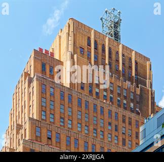 60 Hudson Street, ein 24-stöckiger Art déco-Turm, der als Nervenzentrum von Western Union erbaut wurde, ist heute einer der wichtigsten Internet-Hubs der Welt. Stockfoto