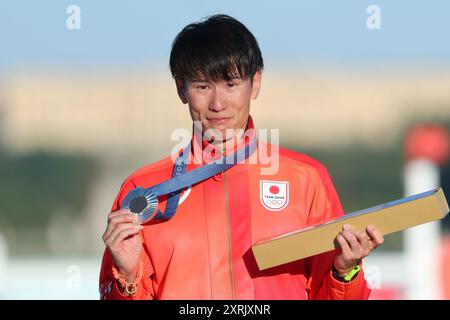 Versailles, Frankreich. August 2024. Taishu Sato (JPN) Modern Pentathlon : Zeremonie der Männermedaille während der Olympischen Spiele 2024 in Paris im Chateau de Versailles in Versailles, Frankreich. Quelle: YUTAKA/AFLO SPORT/Alamy Live News Stockfoto