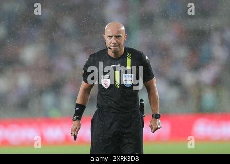 Zabrze, Polen. August 2024. Schiedsrichter Szymon Marciniak von Polen wurde beim Fußballspiel der polnischen Liga PKO BP Ekstraklasa 2024/2025 zwischen Gornik Zabrze und Pogon Szczecin in der Arena Zabrze gesehen. Endpunktzahl: Gornik Zabrze 1:0 Pogon Szczecin. (Foto: Grzegorz Wajda/SOPA Images/SIPA USA) Credit: SIPA USA/Alamy Live News Stockfoto