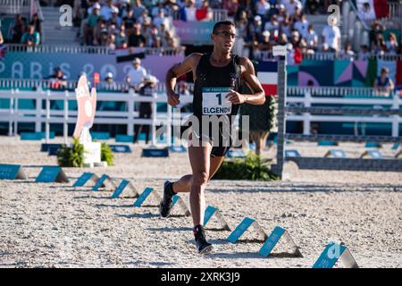 Versailles, Frankreich. August 2024. Ahmed Elgendy (EGY), moderner Pentathlon, Männer bei den Olympischen Spielen 2024 in Paris am 10. August 2024 im Château de Versailles in Versailles, Frankreich - Foto Baptiste Autissier/Panorama/DPPI Media Credit: DPPI Media/Alamy Live News Stockfoto