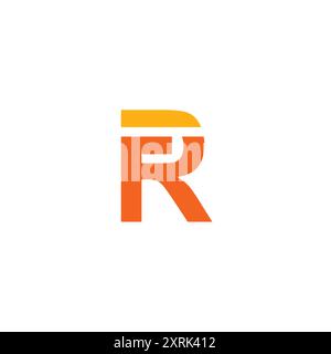 FR-Logo-Design. Symbol „Buchstabe R“ Stock Vektor