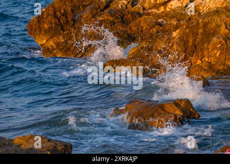 Holzwerbung für mediterrane Lebensmittel Kroatien Stockfoto