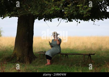 Stroud, UK, 11. August 2024. Sehr warmer Morgen mit Temperaturen, die tagsüber in Stroud, Gloucestershire steigen. Quelle: Gary Learmonth / Alamy Live News Stockfoto