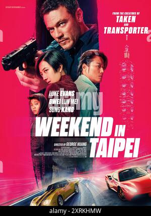 Weekend in Taipei (2024) von George Huang mit Luke Evans, Sung Kang und LUN-Mei Gwei. Ein ehemaliger DEA-Agent und ein ehemaliger Undercover-Agent besuchen ihre Romantik während eines schicksalhaften Wochenendes in Taipeh, ohne sich der gefährlichen Folgen ihrer Vergangenheit bewusst zu sein. US-Poster mit einem Blatt ***NUR FÜR REDAKTIONELLE ZWECKE***. Quelle: BFA / Ketchup Entertainment Stockfoto