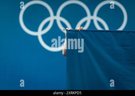 Paris, Frankreich. August 2024. Olympische Spiele, das Finale des Gewichthebens für Herren in der South Paris Arena. Quelle: ABEL F. ROS/Alamy Live News Stockfoto